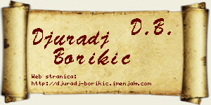 Đurađ Borikić vizit kartica